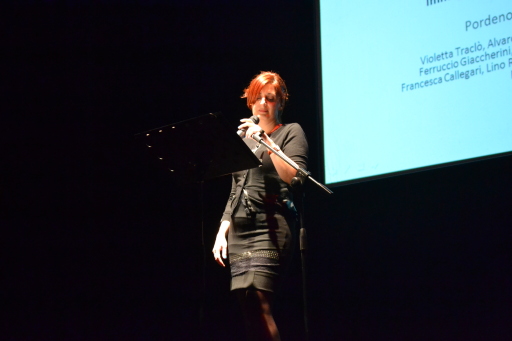 L'autrice sul palco